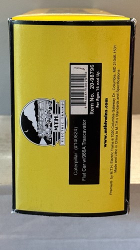 MTH Premier Caterpillar 140820 & 140824 Flat Cars w/ CAT 966A Traxcavator NIB - Picture 11 of 24
