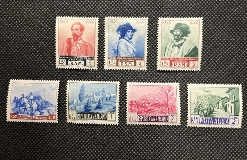 san marino stamps , 1949-51 , Mint H, Lot Of 7