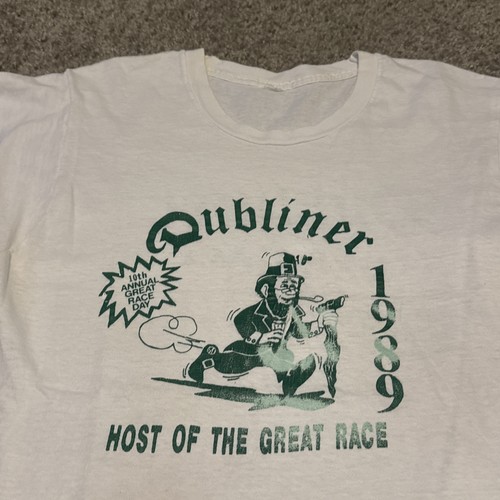 Camiseta De Colección Dubliner Road Race 1989 Boston Lowell Mass Irish Leprechaun S-M - Imagen 3 de 7