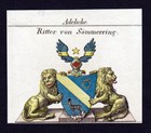 1820 - Sömmerring Wappen Adel coat of arms heraldry Heraldik Kupferstich