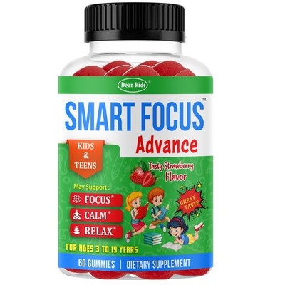 Anti-Stress Calming Gummies for Kids & Teens, Relax Sleep, Calm & Focus, 60 Ct