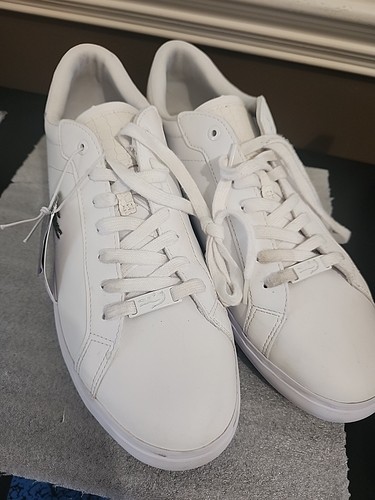 Lacoste Men's Powercourt-1121-1 Sneakers Burnished Leather Shoes SIZE 12 READ - Picture 7 of 7