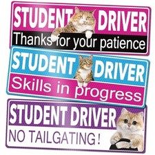 3 Pcs Student Driver Magnet for Car, Removable Reflective Student Driver 3pcs