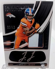 2022 Immaculate Jerry Jeudy Eye Black Autograph 2 color patch 20/49 Browns