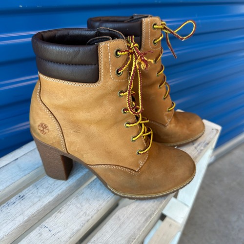 Timberland Mujer 6” Tacón Botas Trigo Nubuck A1KJH Talla 7 Marrón Cuello Acolchado - Imagen 6 de 14