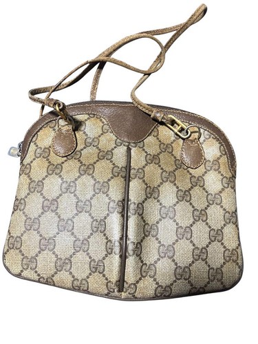 GUCCI Bolso de Hombro Marrón GG Supreme Sherry Line PVC Usado Auténticos Bolsos para Mujer - Imagen 2 de 4