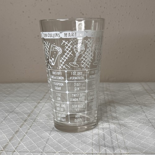 Vintage Federal Glass Cocktail Mixer Shaker Recipes Barware MCM 12 oz - Picture 4 of 8