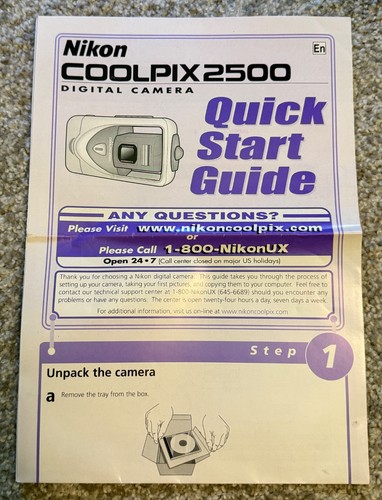 Nikon Coolpix 2500 Digital Camera Quick Start Guide
