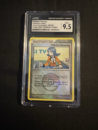 Pokemon League Felicity's Drawing Great Encounters Cross Holo 98/106 CGC 9.5MINT - Picture 1 of 2