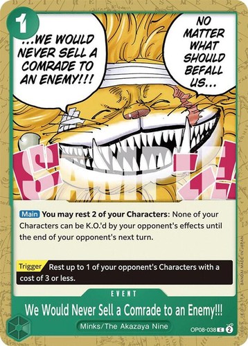 We Would Never Sell a Comrade to an Enemy!!! (OP08-038/170) OP08 Two Legends NM - Picture 1 of 1