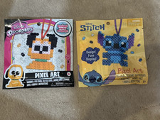 NEW, SET OF 2 DISNEY PIXEL ART Heat  Fuse Melty Beads SETS, STITCH  PLUTO
