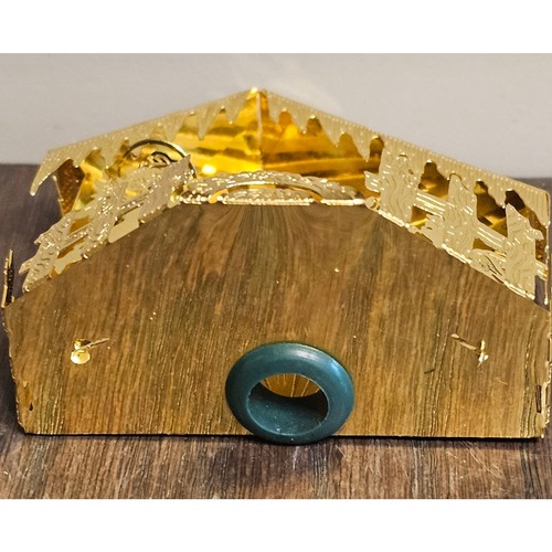 Vintage Gold geblitzt Messing Krippenschmuck kann beleuchtet werden. - Bild 3 von 3