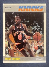 1987-88 Fleer Trent Tucker Rookie (RC) New York Knicks Basketball ? Card #113. rookie card picture