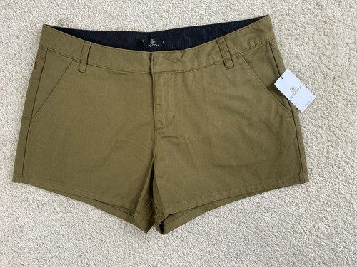 Volcom Shorts Womens Size 31 So Chickie Short Khaki Green Chino NEW