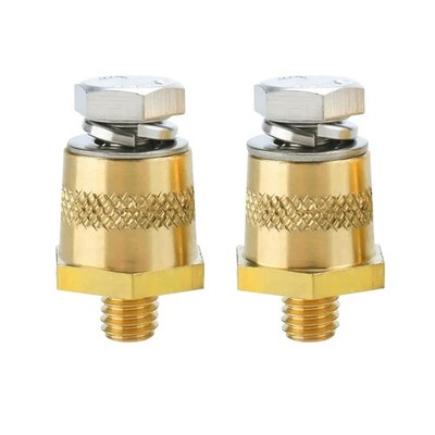 Ampper M8 Thread Male Brass Battery Terminal Charging Posts, M8 Battery Adapter,