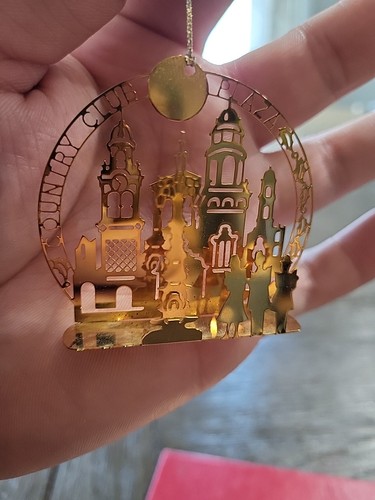 Adorno de Navidad dorado vintage Hummel Country Club Plaza ¡¡¡Caja abierta!!!! - Imagen 8 de 8