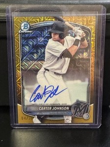 Carter Johnson - 2025 Bowman Chrome Gold Mojo Refractor 💎/50 Auto