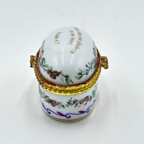 Imperial Porcelain Hinged Religious Inspired Trinket Box - Psalm 4:7 - Picture 3 of 9