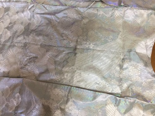 New Uchikake Of Silver Thread Kimono Woven Fabric Of Silver And White Threads - Picture 2 of 5