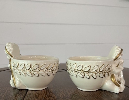 Set 2 Cherubino Angelo Allure con Arpa Tazza Porta Votivo Natale Vintage 1996 - Foto 4 di 13