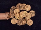 1957-P Lincoln Red BU Wheat Cents in Original Bank Roll--Multiple Available