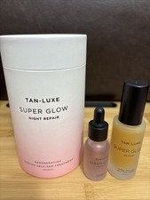 Tan Luxe Super Glow Night Repair Self Tan Set Elixir Serum Facial Oil 2 Pc Set