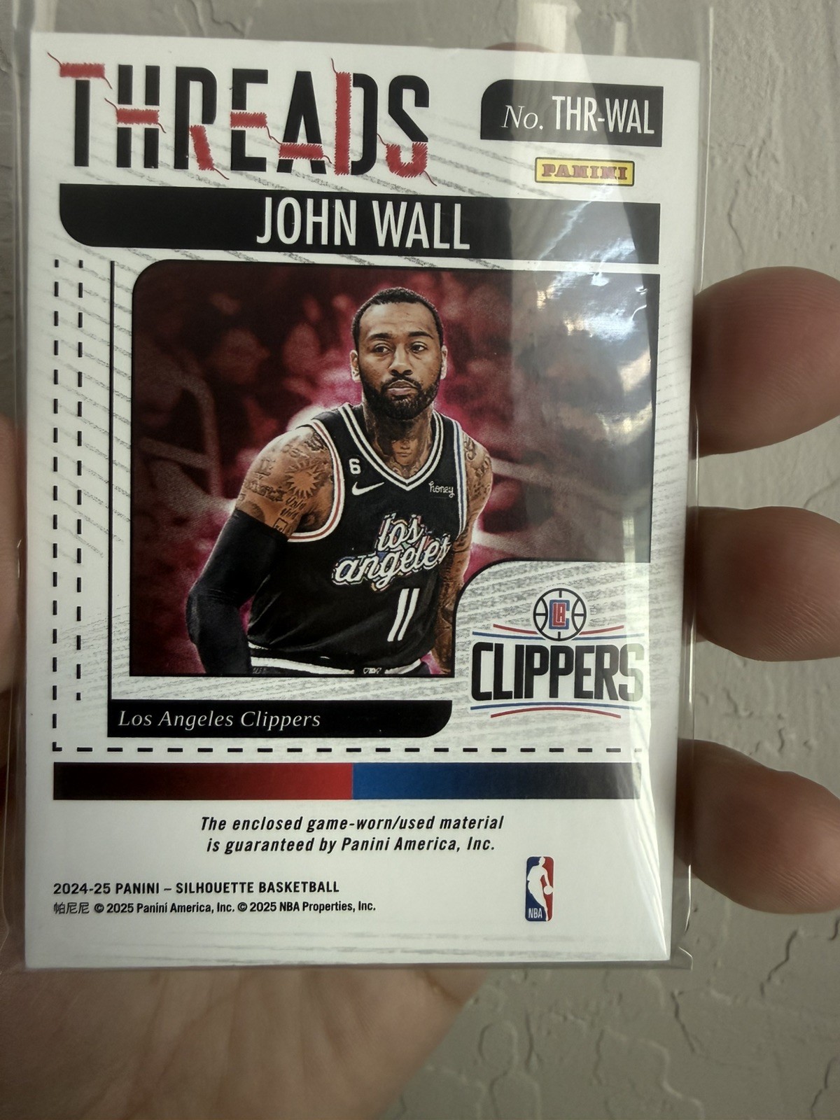 2024-2025 Panini Silhouette John Wall Game Used Logoman Patch 1/1 - Clippers 🔥 view 2