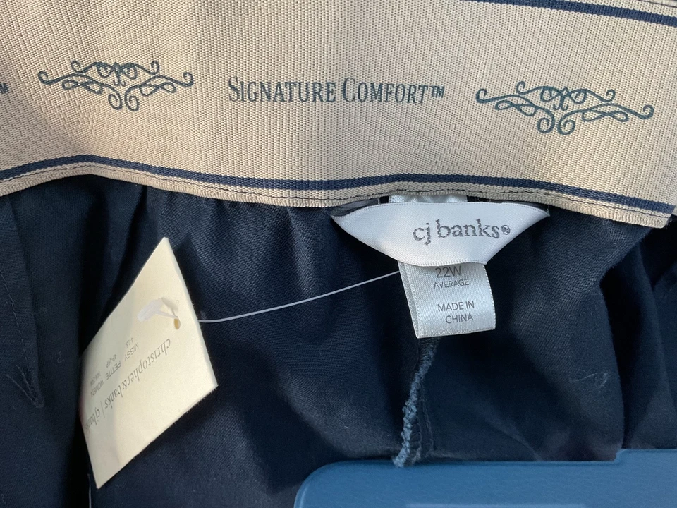 ¡Nuevo! Pantalón Christopher Banks CJ Banks, Pantalón Azul Ajuste Promedio Talla 22W Foto 2 de 2