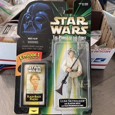 Star Wars Luke Skywalker Action Figure w  Blaster Rifle & Flashback Photo POTF
