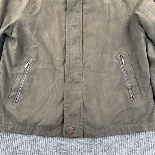 Roundtree & Yorke Jacket Mens Medium Olive Green Down Insulated Leather Collar - Picture 2 of 16