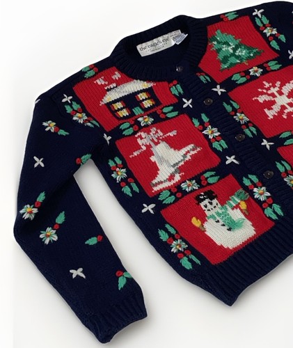 Vtg Eagles Eye Children’s Christmas Button Front Knit Sweater Size Large (6-6x) - Picture 3 of 17