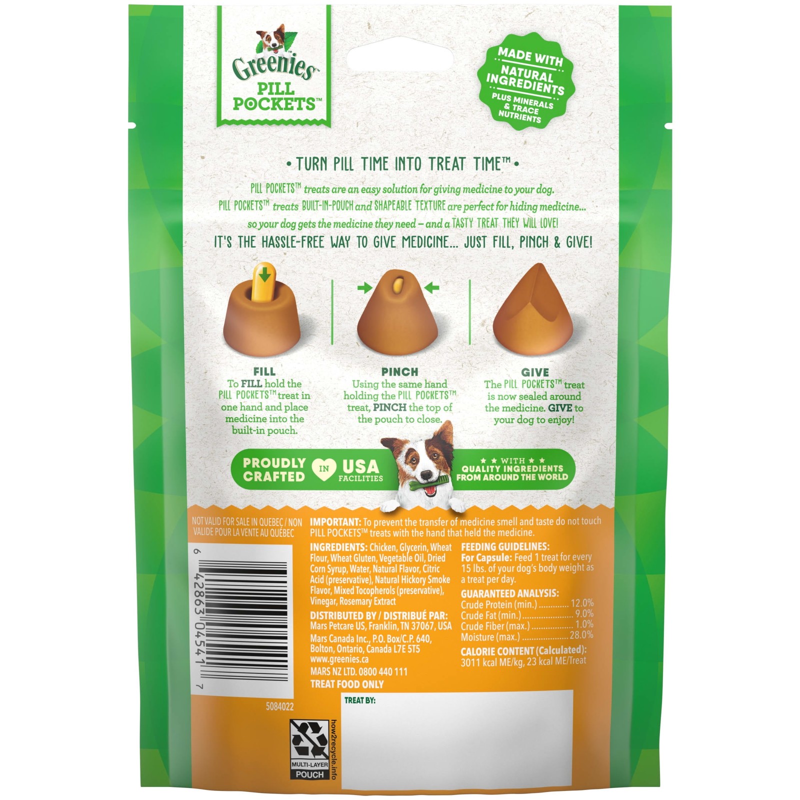Greenies Chicken Flavor Large Pill Pockets for Dogs 7.9 oz 30 Count
