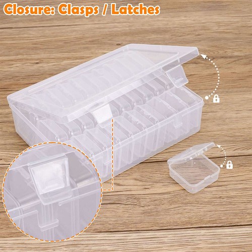 15/30pc Small Bead Organizer Box Storage Clear Bead Storage Containers Rectangle - Picture 12 of 16