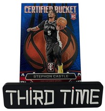 2024-25 Totally Certified Spurs Stephon Castle RC SP Buckets Rookie Blue /49