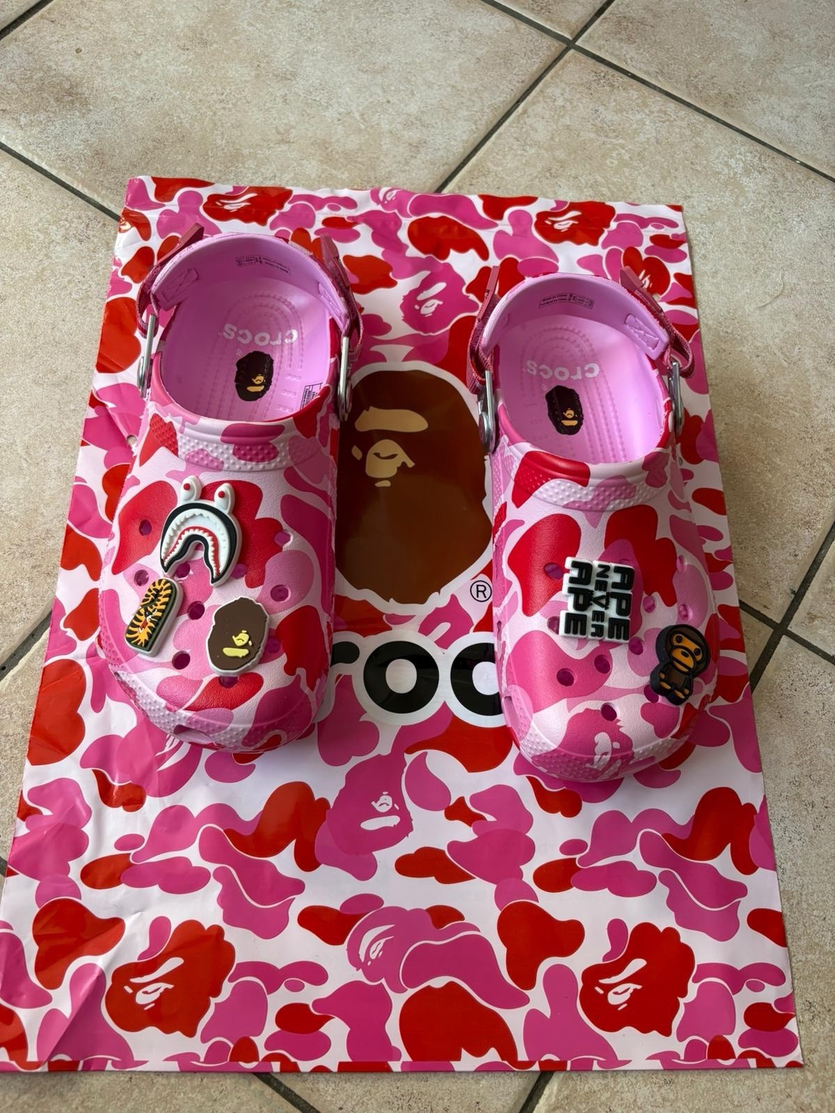 Bape X Crocs ABC Classic Clog camouflage Pink Authentic EU 39-40