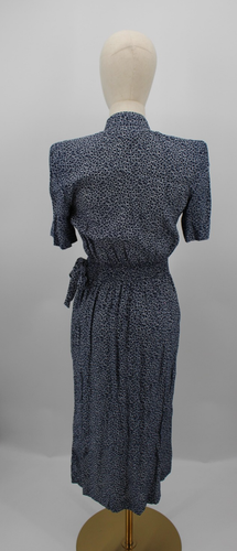 Vintage Karin Stevens Dress Womens 4 Wrap Midi Belted Rayon Floral 80s - Picture 3 of 11
