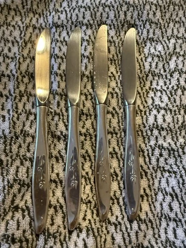 4- Gorham Chapel Rose Sterling Silver Knives