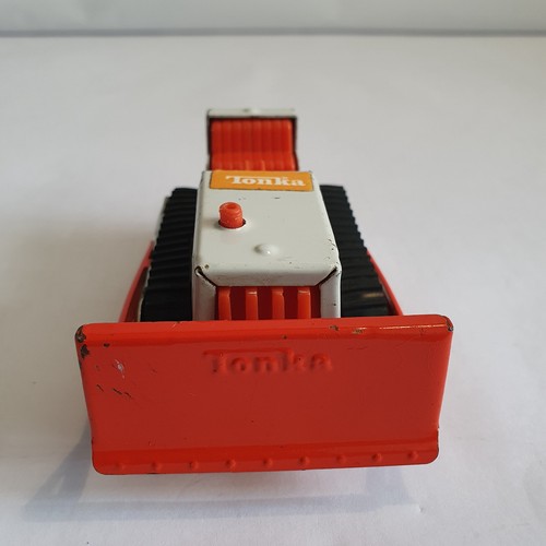 Vintage Tonka Toy. Tiny Range Truck and lowboy trailer plus bulldozer. WHITE. - Picture 16 of 20