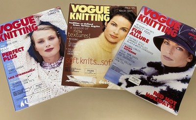 Vogue Knitting Magazine Vintage 3 Issues 1995-1996 Very Good!