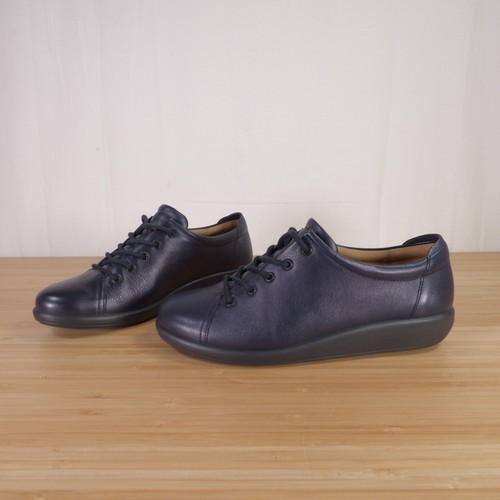 Hotter Dew bequeme Damenschuhe marineblau Leder Schnürschuhe Damengröße UK 5,5 STD