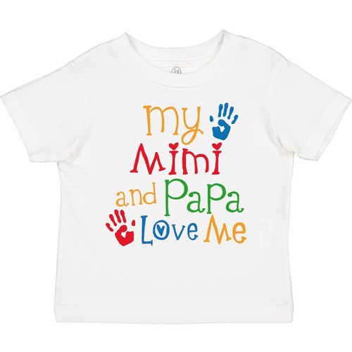 Inktastic Mimi And Papa Love Me Toddler T-Shirt Boys Girls Child Preschooler Kid - Picture 1 of 9