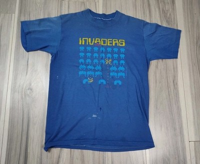 Vintage 80s Atari Space Invaders Shirt Sz Small Arcade Game 8 Bit Rare 