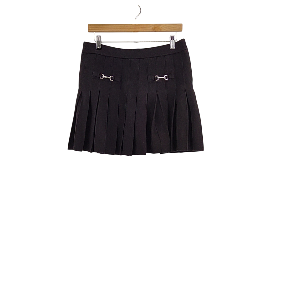 Michael Kors Women Horsebit Pleat Mini Skirt Black M | eBay
