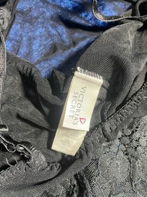 Vintage Victorias Secret Lingerie Size 34c Black Mesh Lace Romper Bodysuit