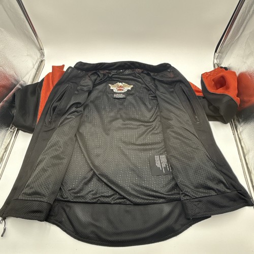 CHAQUETA HARLEY DAVIDSON MOTO MALLA NEGRA NARANJA HOMBRE TALLA M - Imagen 11 de 21