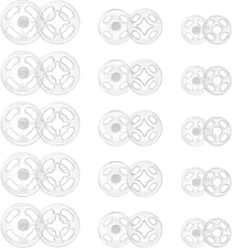 Plastic Sew-On Snap Buttons, 36 Sets 3 Sizes Invisible Sew on Press Buttons Kit 