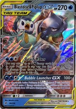 Pokemon TCG Blastoise & Piplup GX 38/236 Holofoil SM - Cosmic Eclipse