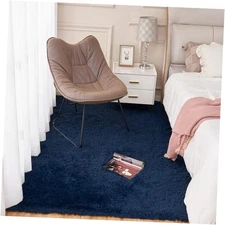 Super Soft Living Room Rugs, Modern Indoor 5×7 7" x 5" (Rectangular) Navy Blue