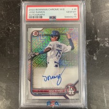 2022 Bowman Chrome 1st Jose Ramos Mega Box Mojo Refractor Auto #BCMA-JR PSA 10