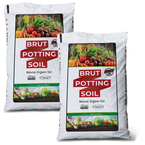 Brut Organic Potting Soil, 1 CF, Indoor and Outdoor Container Plants, 2 Pack - Picture 1 of 6